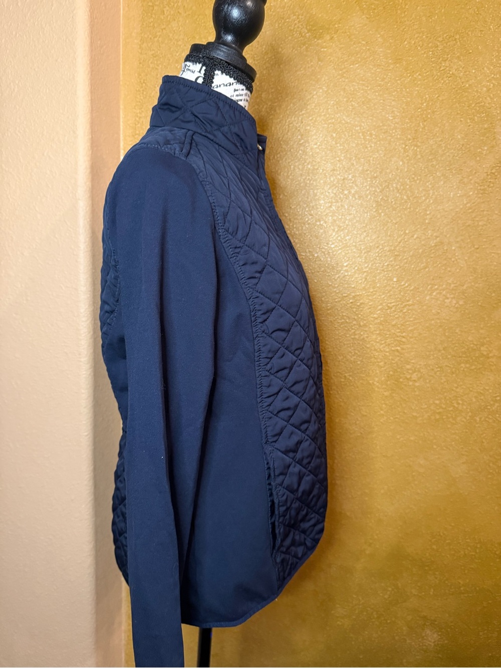 Banana Republic Navy Quilted Zip-Front Jacket - Picture 4 of 5